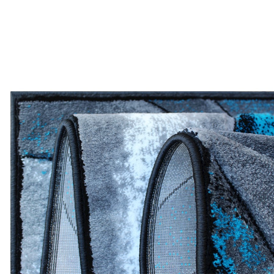 Flash Furniture Tellus 5X7 Wave Area Rug, Turquoise