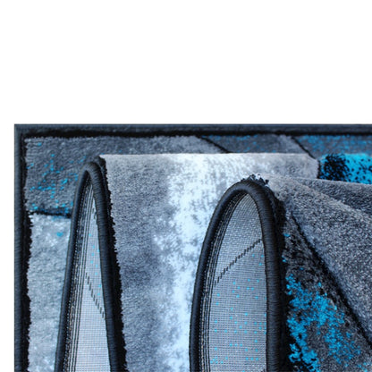 Flash Furniture Tellus 5X7 Wave Area Rug, Turquoise