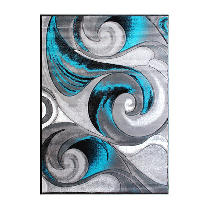 Flash Furniture Tellus 8X10 Wave Area Rug, Turquoise