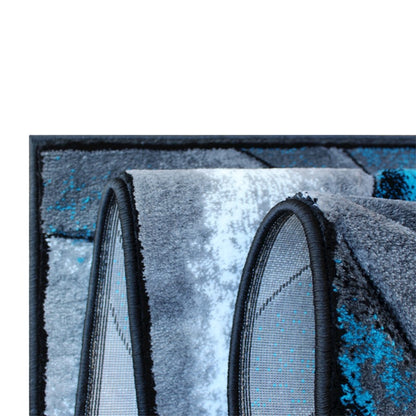Flash Furniture Tellus 8X10 Wave Area Rug, Turquoise