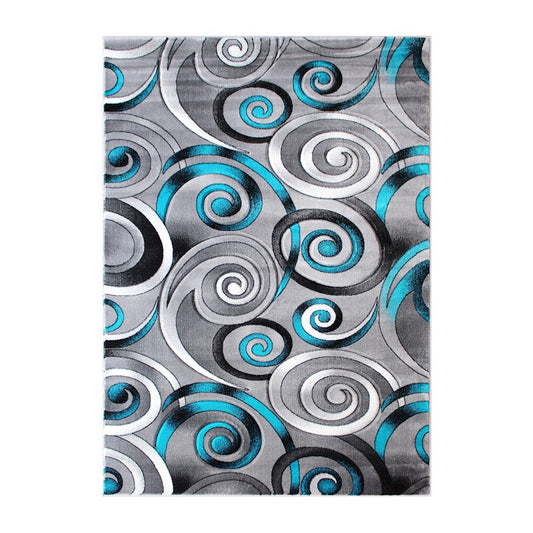 Flash Furniture Masie 5X7 Swirl Area Rug, Turquoise