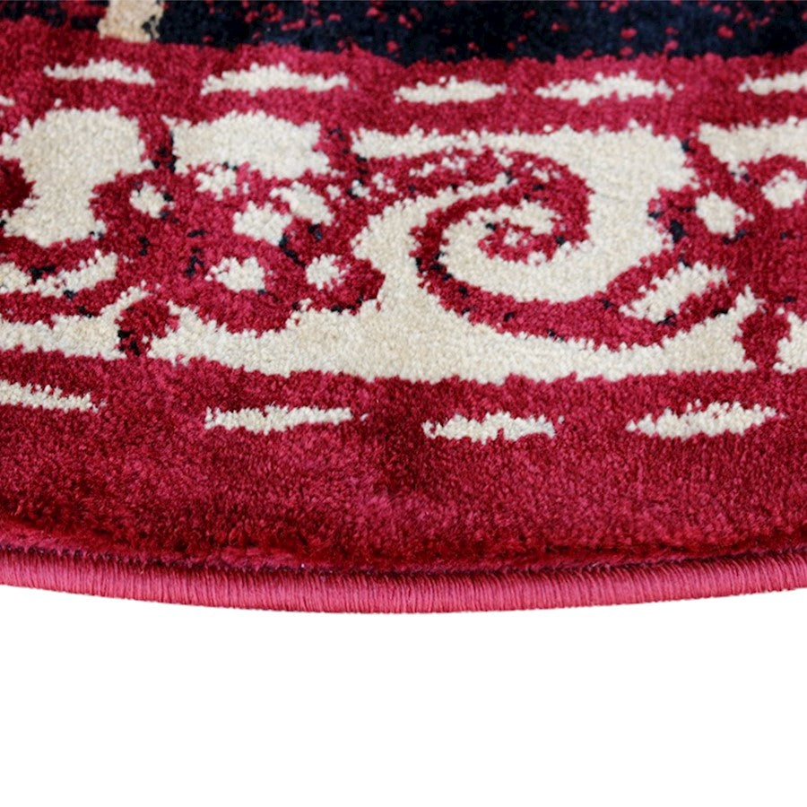 Flash Furniture Gallus 6X6 Round Rooster Area Rug, Red
