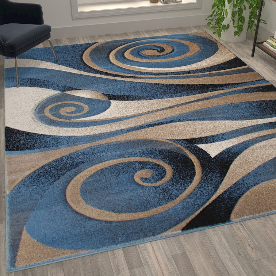 Flash Furniture Coterie 5' X 7' Area Rug, Blue/Beige
