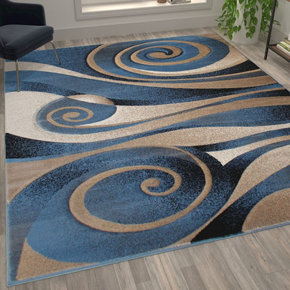 Flash Furniture Coterie 5' X 7' Area Rug, Blue/Beige