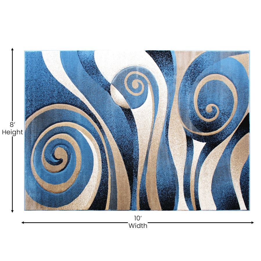 Flash Furniture Coterie 5' X 7' Area Rug, Blue/Beige