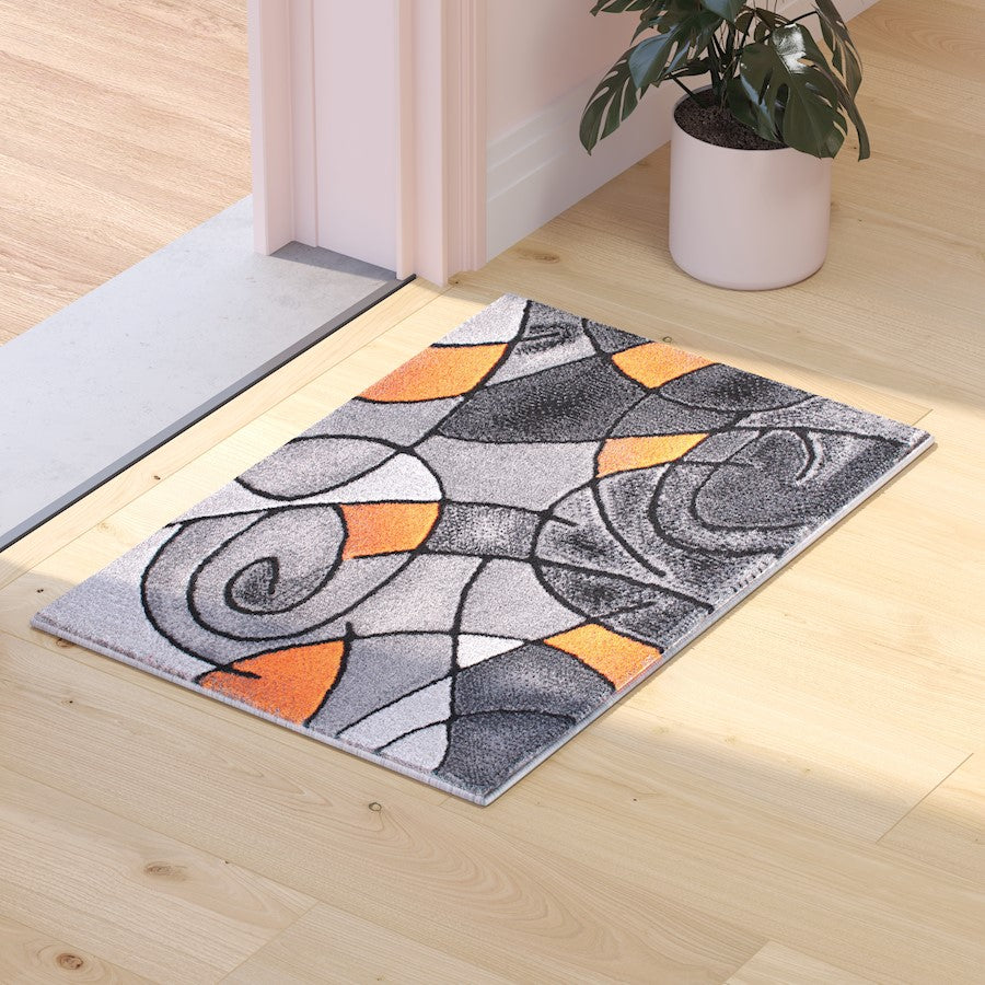 Flash Furniture Jubilee 2' X 3' Accent Rug, Orange