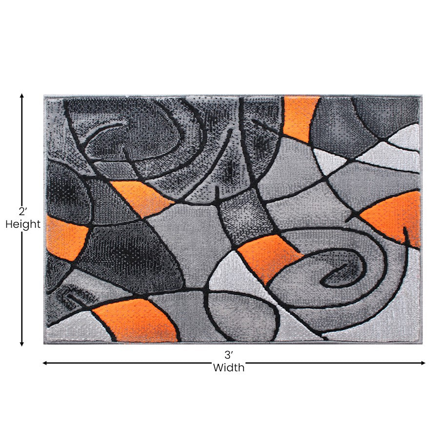 Flash Furniture Jubilee 2' X 3' Accent Rug, Orange