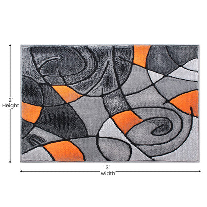 Flash Furniture Jubilee 2' X 3' Accent Rug, Orange