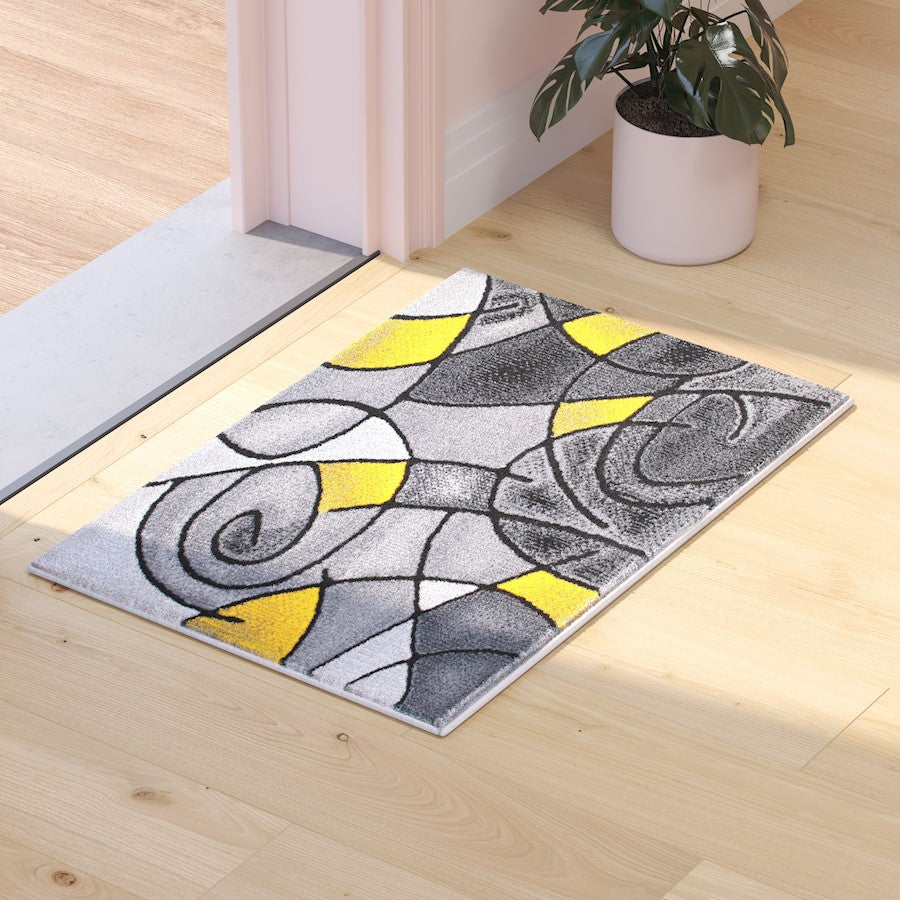 Flash Furniture Jubilee 2' X 3' Accent Rug, Yellow