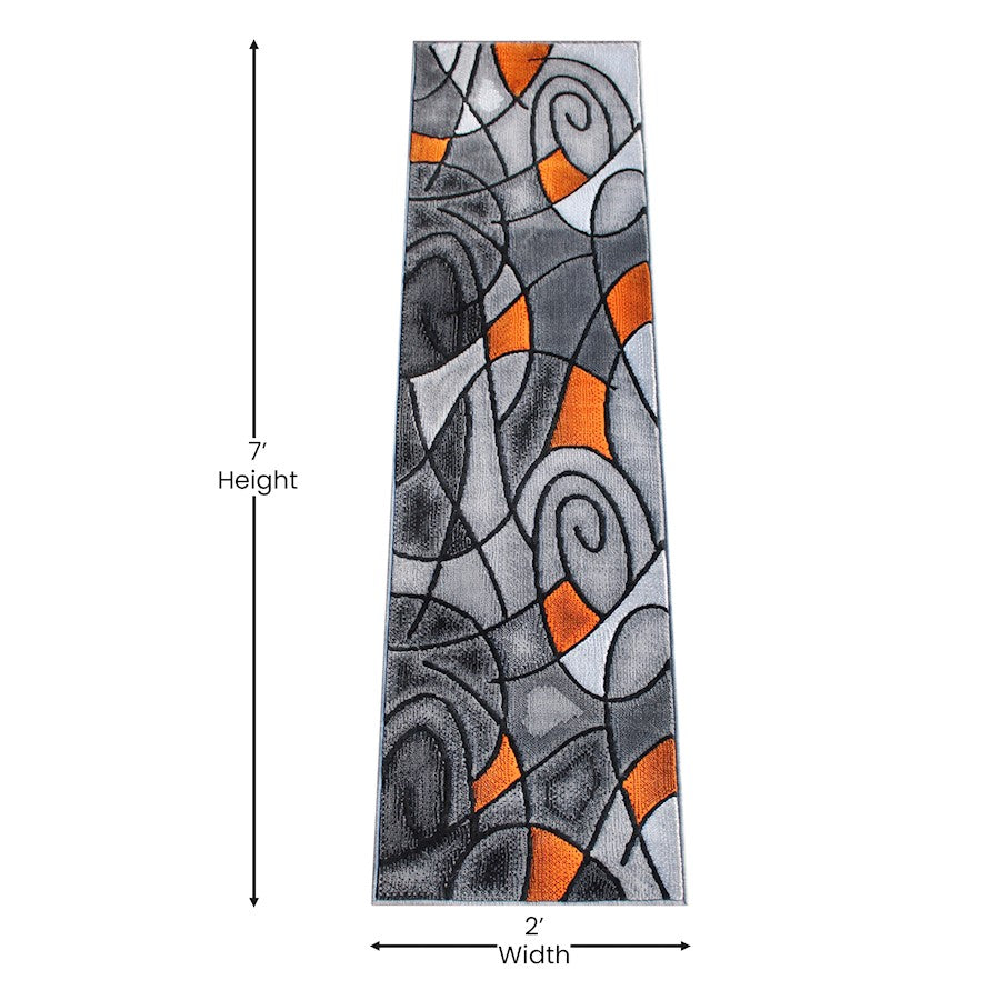 Flash Furniture Jubilee 2' X 7' Accent Rug, Orange