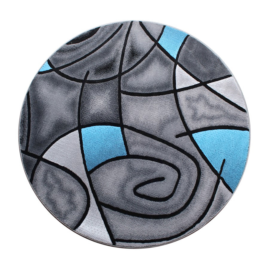 Flash Furniture Jubilee 5X5 Round Abstract Rug, Blue