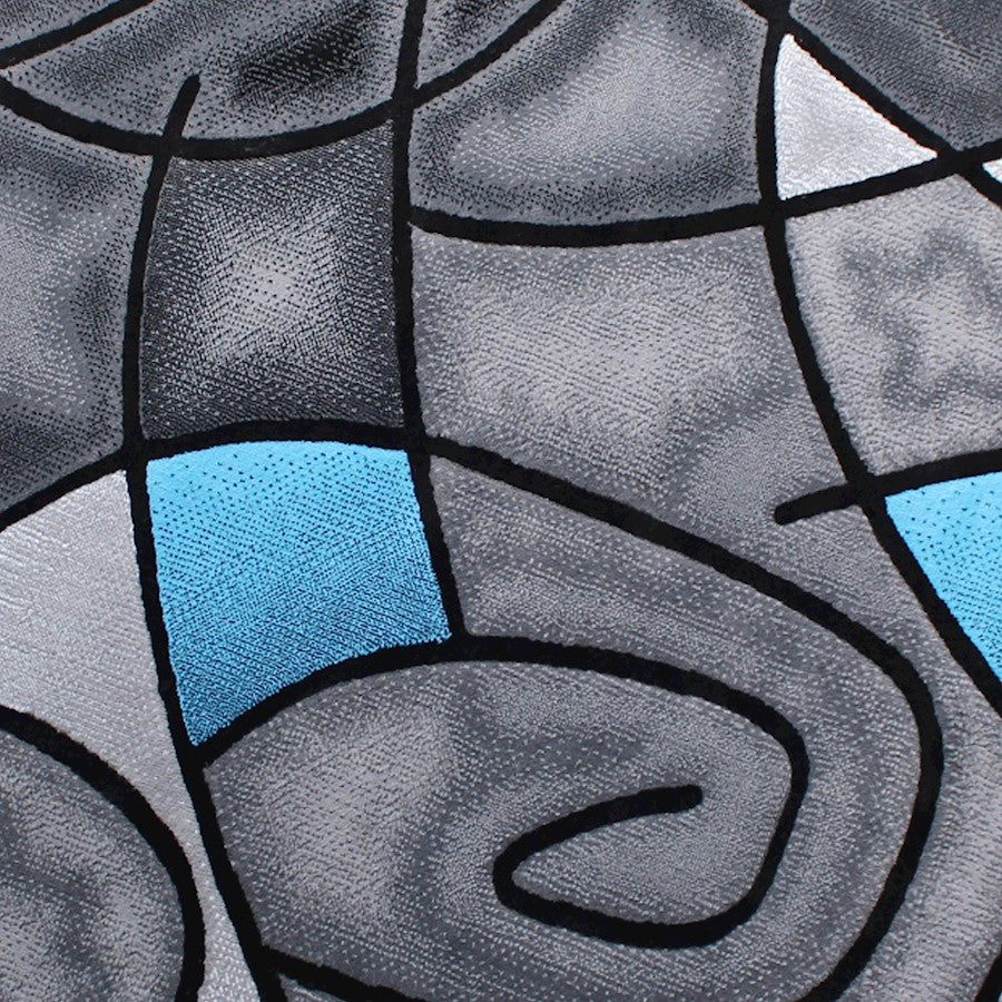 Flash Furniture Jubilee 5X5 Round Abstract Rug, Blue