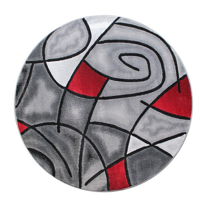 Flash Furniture Jubilee 5X5 Round Abstract Rug, Red