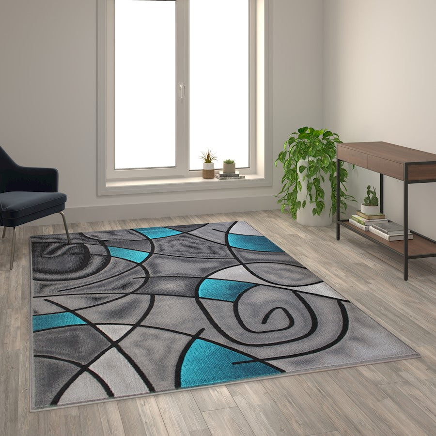 Flash Furniture Jubilee 6X9 Abstract Rug, Turquoise