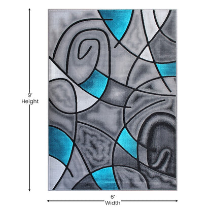 Flash Furniture Jubilee 6X9 Abstract Rug, Turquoise