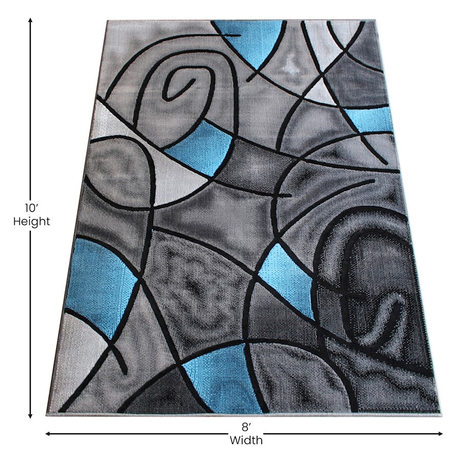 Flash Furniture Jubilee 8X10 Abstract Area Rug, Blue
