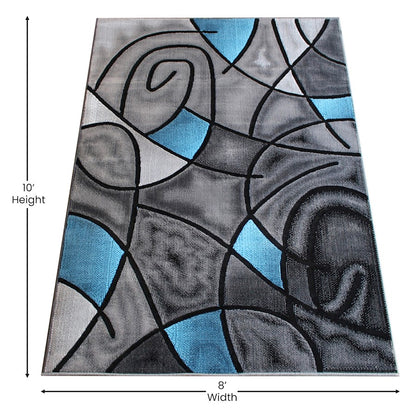 Flash Furniture Jubilee 8X10 Abstract Area Rug, Blue