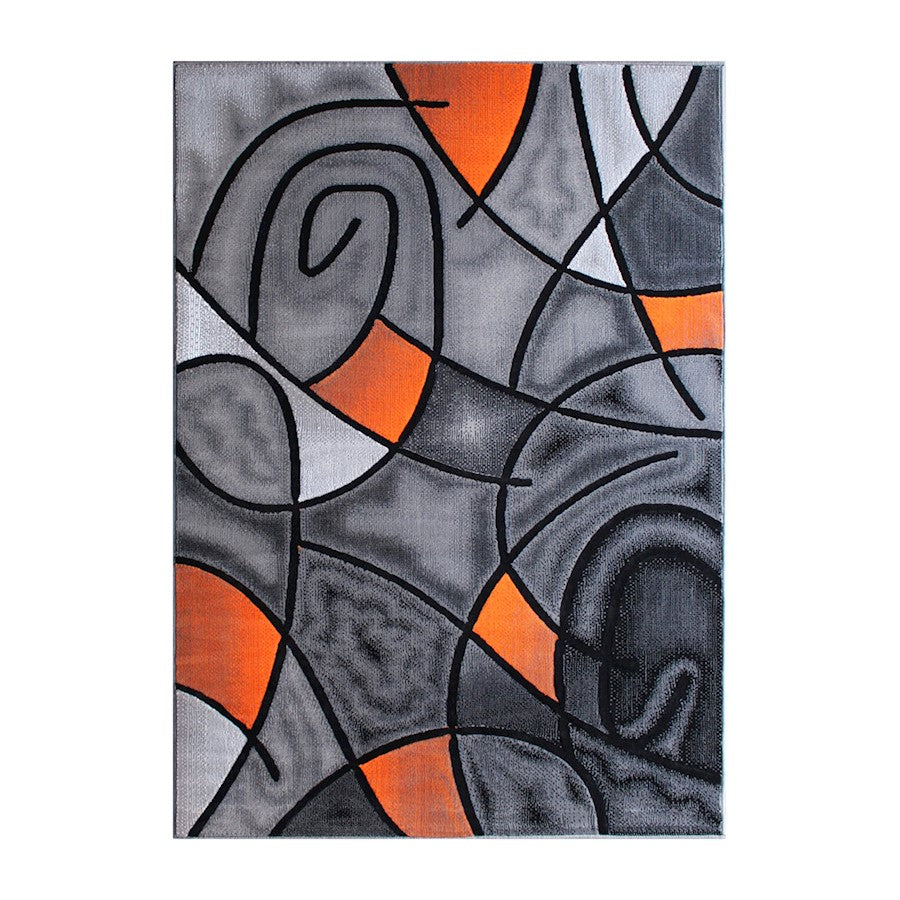 Flash Furniture Jubilee 8X10 Abstract Area Rug, Orange