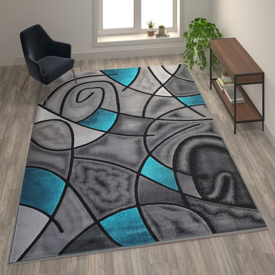 Flash Furniture Jubilee 8X10 Abstract Rug, Turquoise