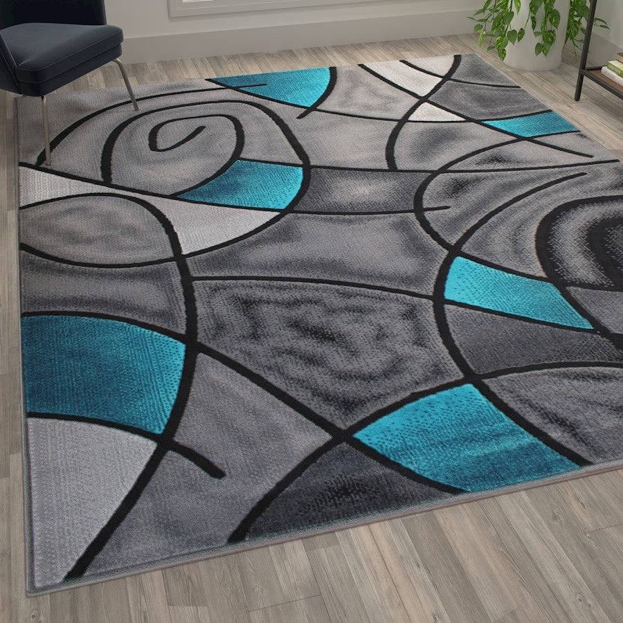 Flash Furniture Jubilee 8X10 Abstract Rug, Turquoise