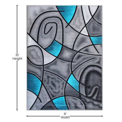Flash Furniture Jubilee 8X10 Abstract Rug, Turquoise