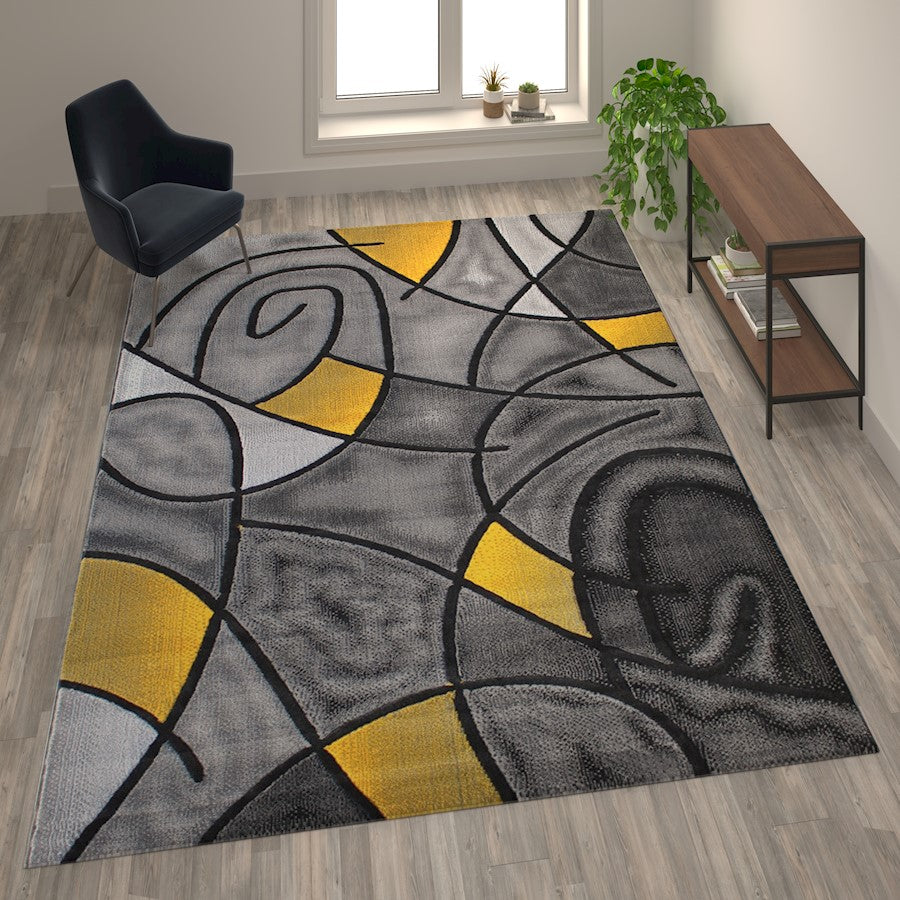 Flash Furniture Jubilee 8X10 Abstract Rug, Yellow