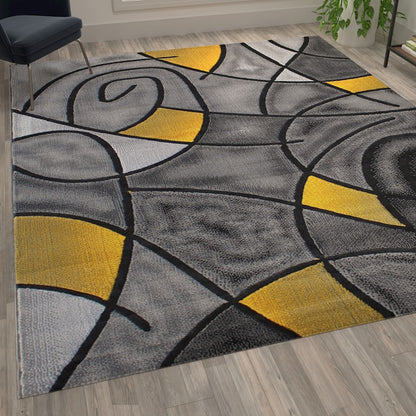 Flash Furniture Jubilee 8X10 Abstract Rug, Yellow