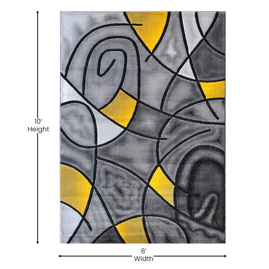 Flash Furniture Jubilee 8X10 Abstract Rug, Yellow