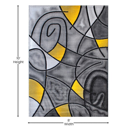 Flash Furniture Jubilee 8X10 Abstract Rug, Yellow