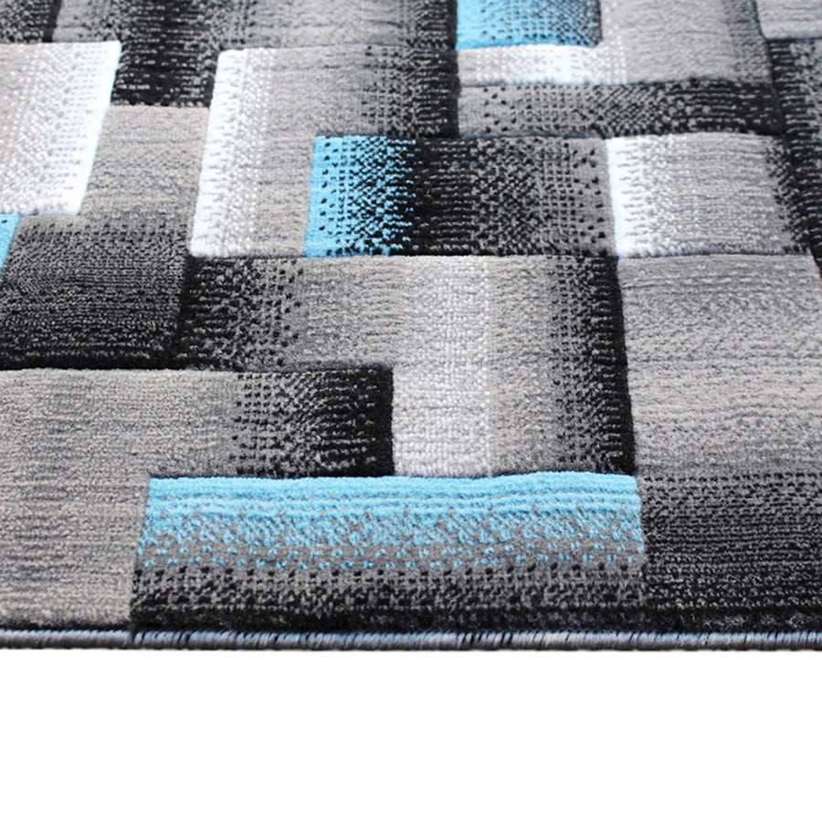 Flash Furniture Elio 2X7 Block Area Rug, Blue