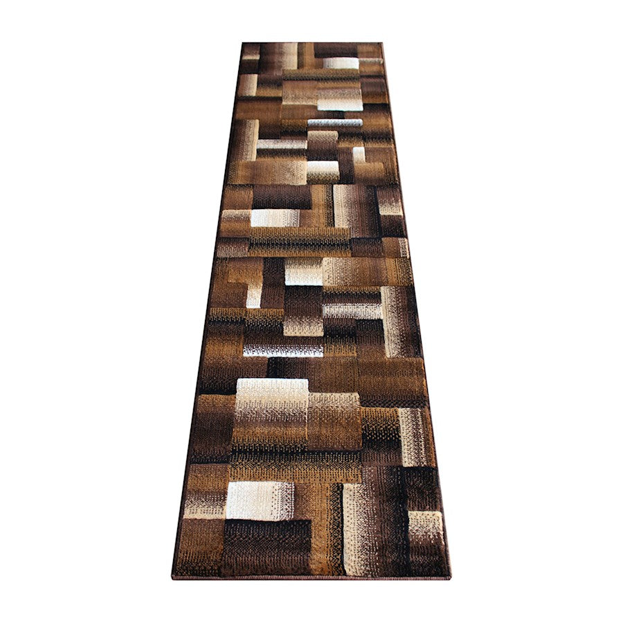Flash Furniture Elio 2X7 Block Area Rug, Chocolate