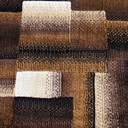 Flash Furniture Elio 2X7 Block Area Rug, Chocolate
