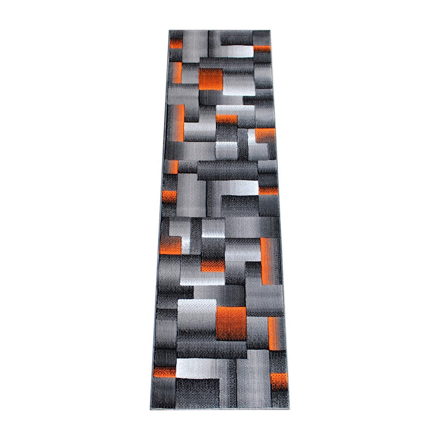 Flash Furniture Elio 2X7 Block Area Rug, Orange