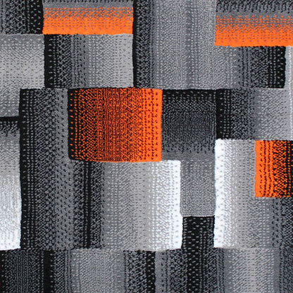 Flash Furniture Elio 2X7 Block Area Rug, Orange