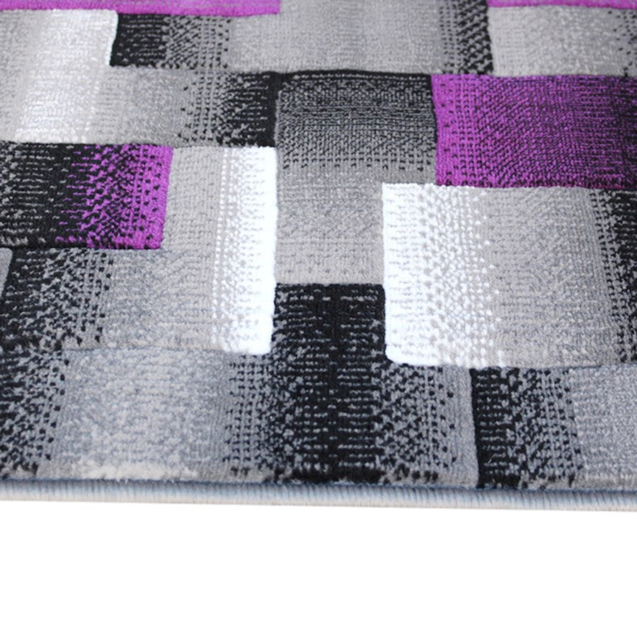 Flash Furniture Elio 2X7 Block Area Rug, Purple
