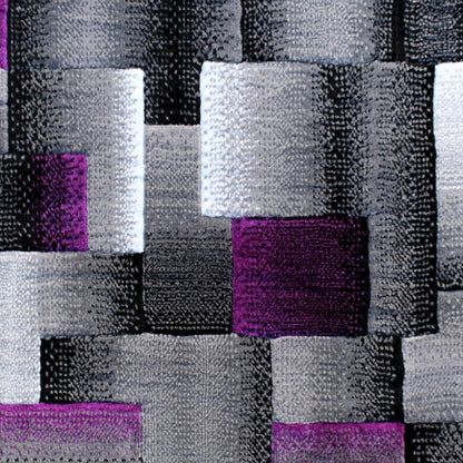 Flash Furniture Elio 2X7 Block Area Rug, Purple