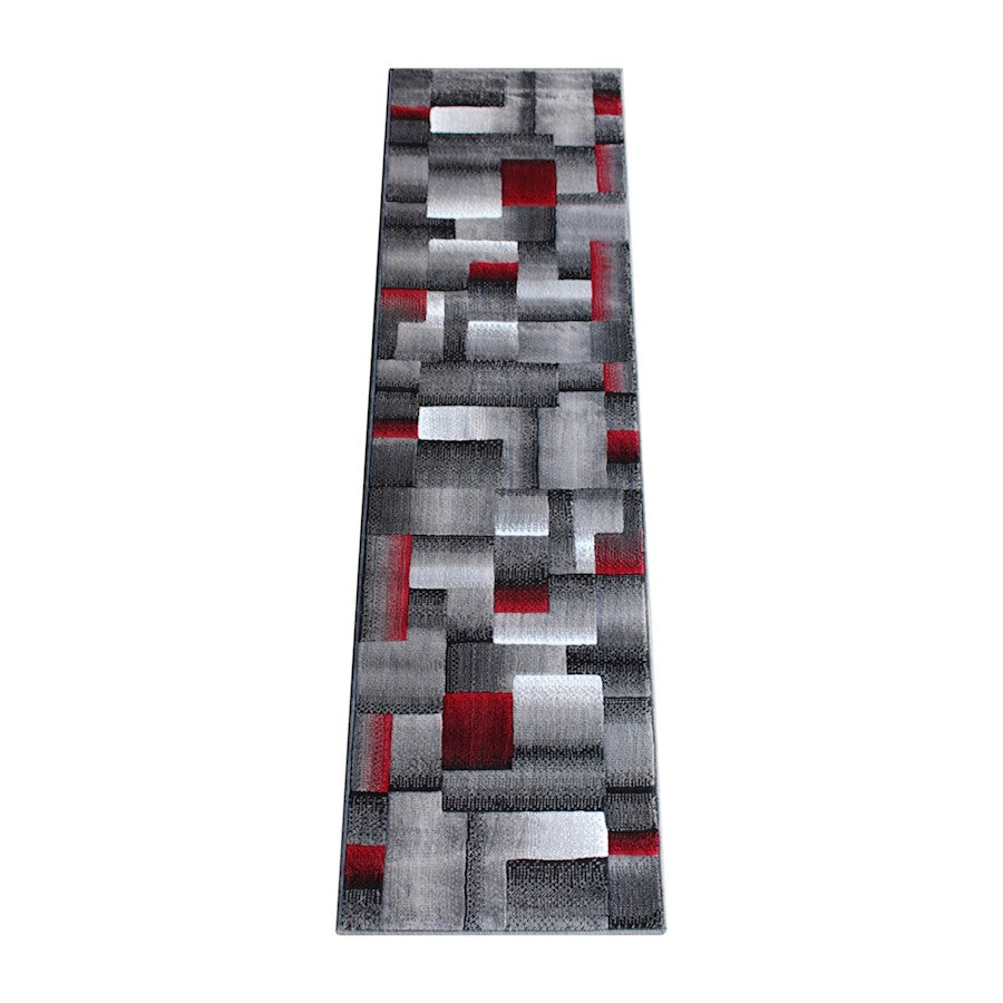Flash Furniture Elio 2X7 Block Area Rug, Red