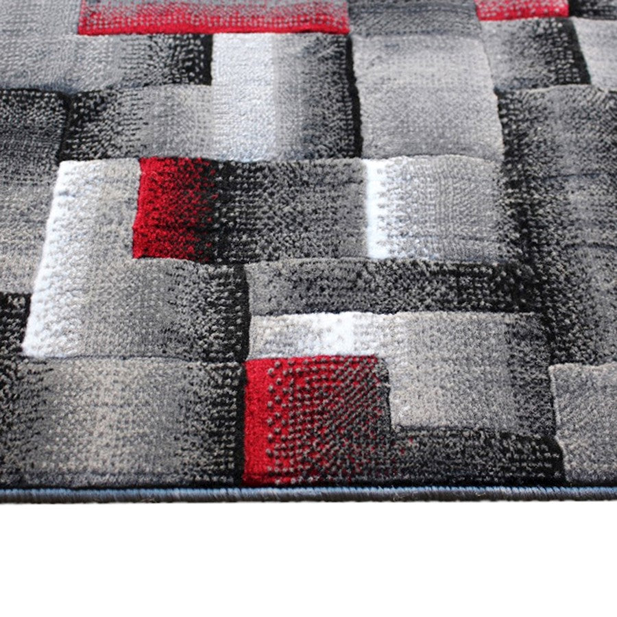 Flash Furniture Elio 2X7 Block Area Rug, Red