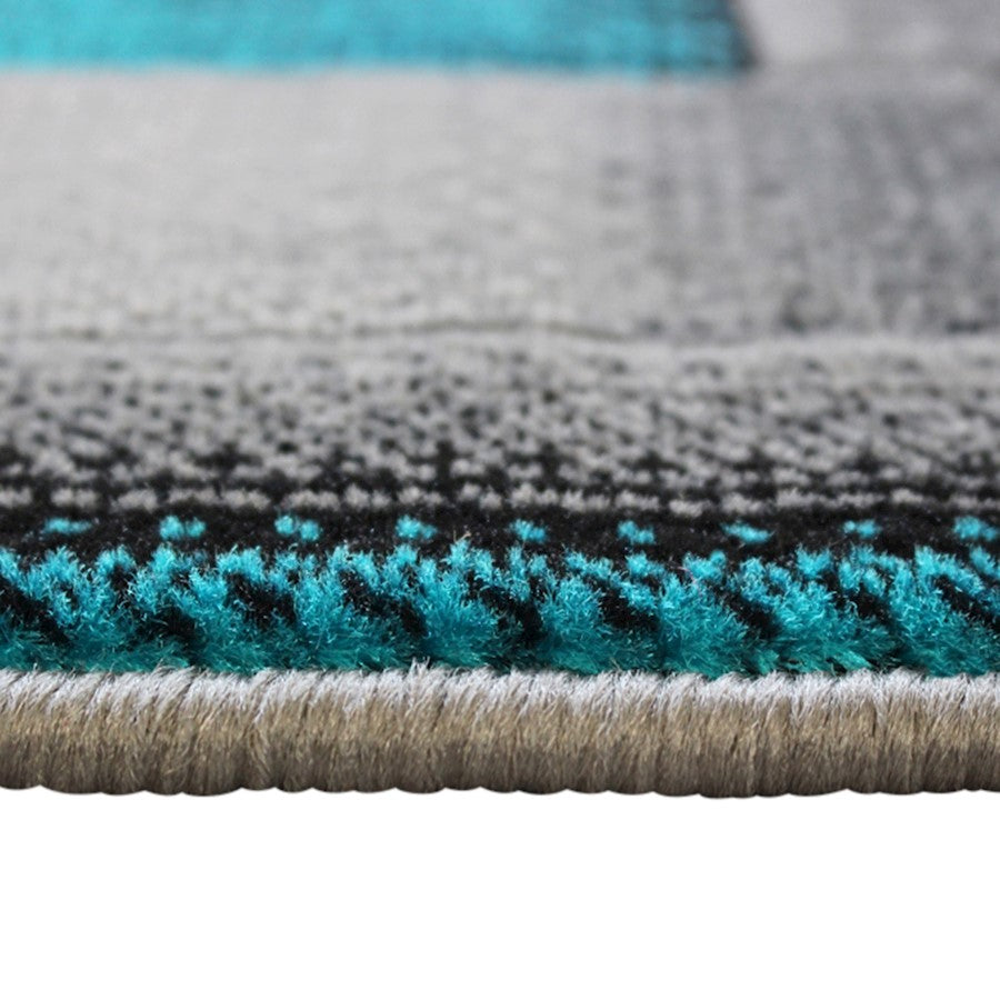 Flash Furniture Elio 2X7 Block Area Rug, Turquoise