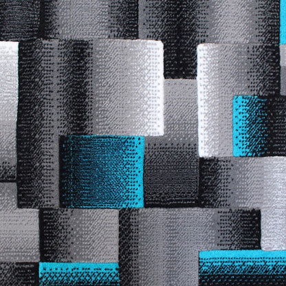 Flash Furniture Elio 2X7 Block Area Rug, Turquoise