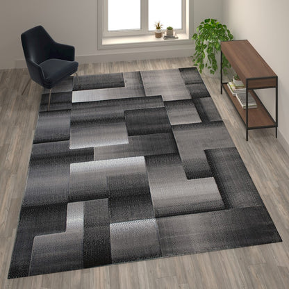 Flash Furniture Elio 8X10 Block Area Rug, Grey