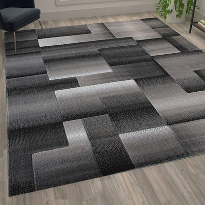 Flash Furniture Elio 8X10 Block Area Rug, Grey