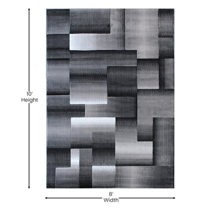 Flash Furniture Elio 8X10 Block Area Rug, Grey