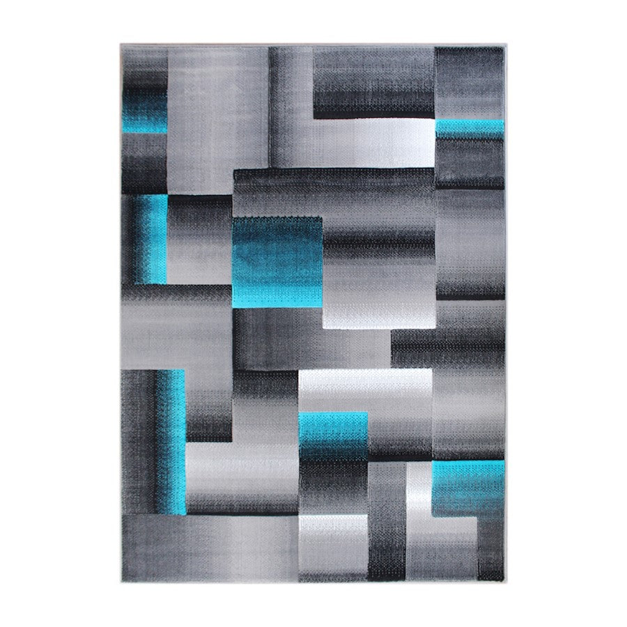 Flash Furniture Elio 8X10 Block Area Rug, Turquoise