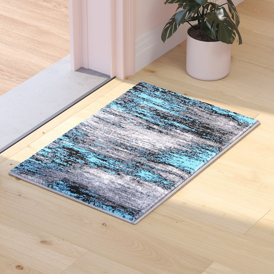 Flash Furniture Rylan 2X3 Abstract Area Rug, Blue