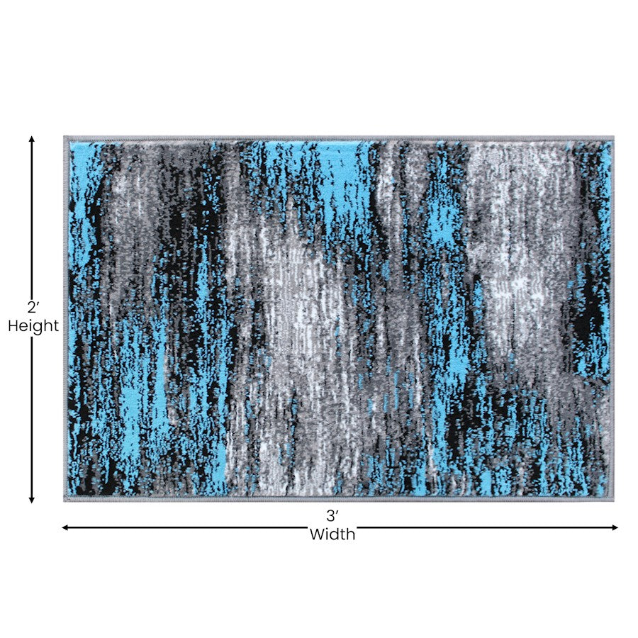 Flash Furniture Rylan 2X3 Abstract Area Rug, Blue