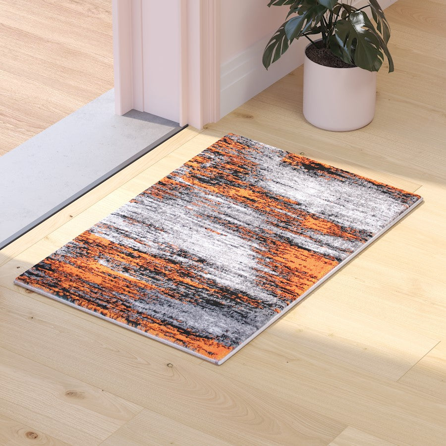 Flash Furniture Rylan 2X3 Abstract Area Rug, Orange