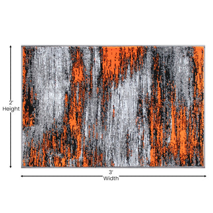 Flash Furniture Rylan 2X3 Abstract Area Rug, Orange