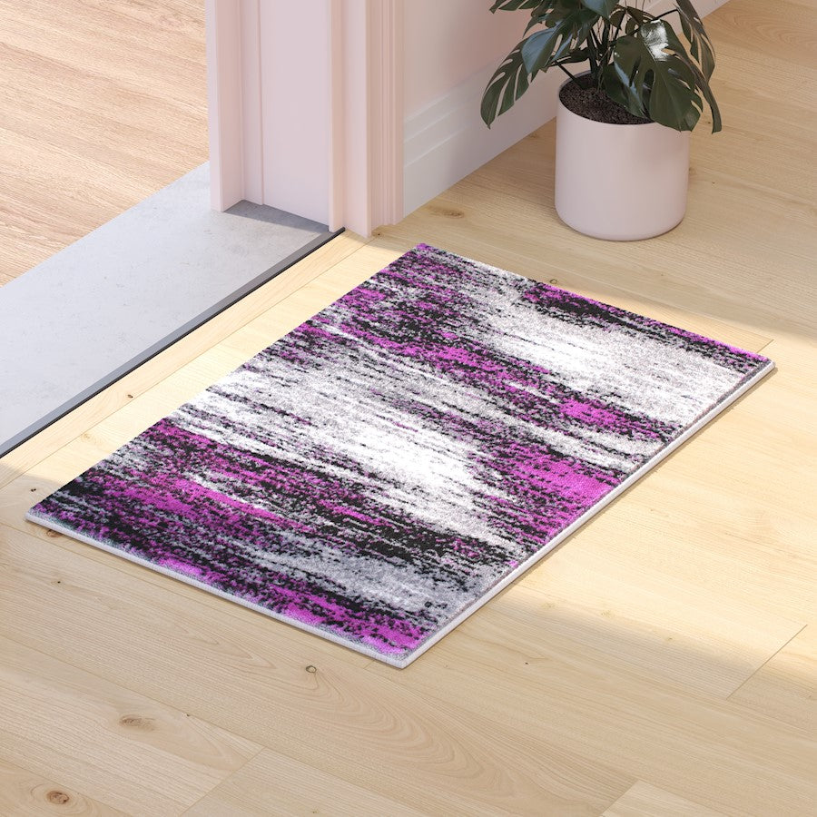 Flash Furniture Rylan 2X3 Abstract Area Rug, Purple
