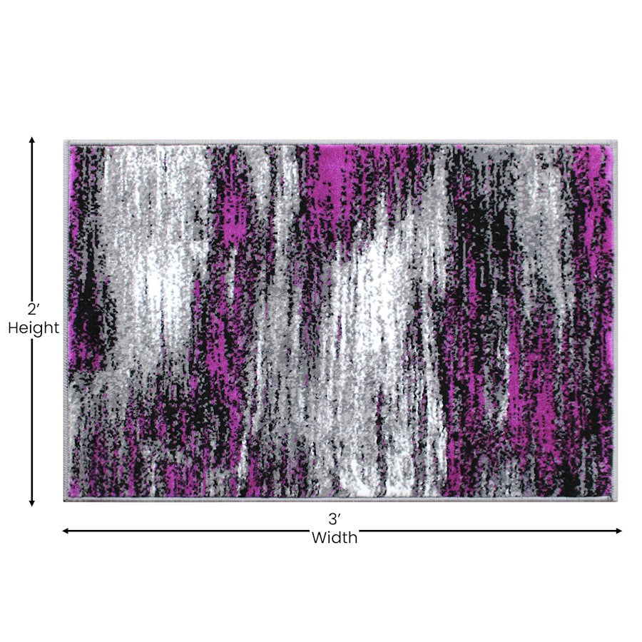 Flash Furniture Rylan 2X3 Abstract Area Rug, Purple